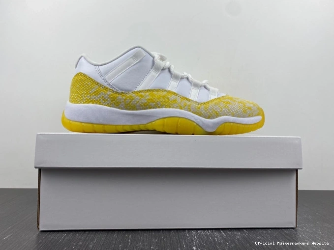 Official Maikesneakers AH7860-107 Snakeskin Low Air Jordan WMNS Yellow 11 0630